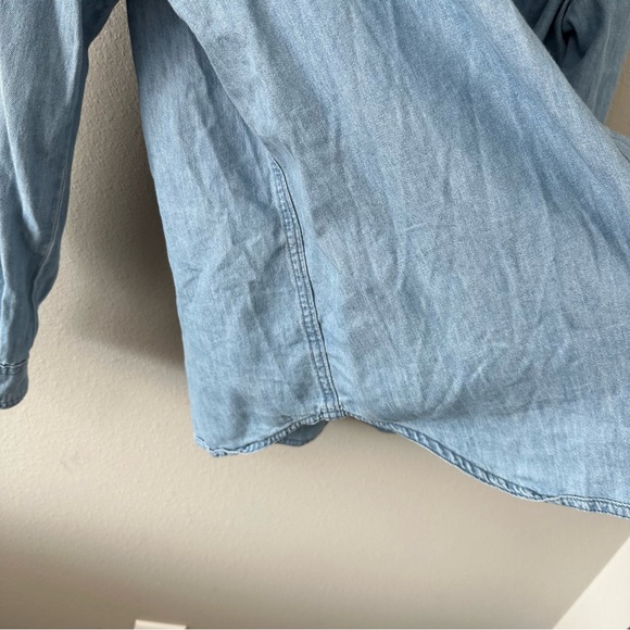 Lee Light Blue Denim Button Down Shirt Size Large - Picture 6 of 13